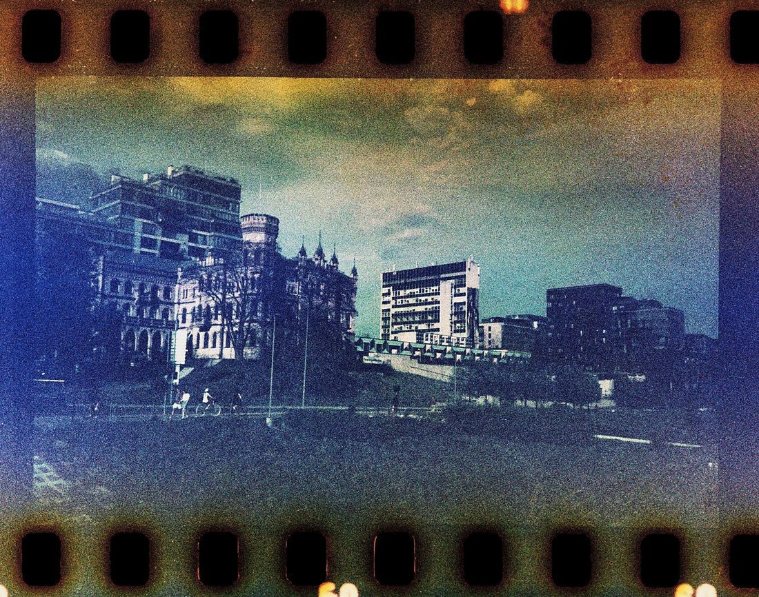 Scanned frame of ORWO NC19 cross-processed in C41